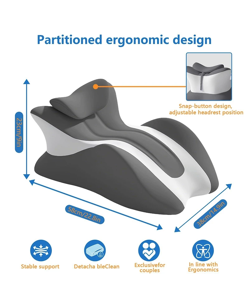 Piscifun Memory Foam Wedge Pillow 27 Degree Angled Contoured Bed Support Cushion With Removable Cover