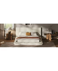 Streamdale Furniture Queen Size Tufted Upholstered Bed Frame with Padded Headboard