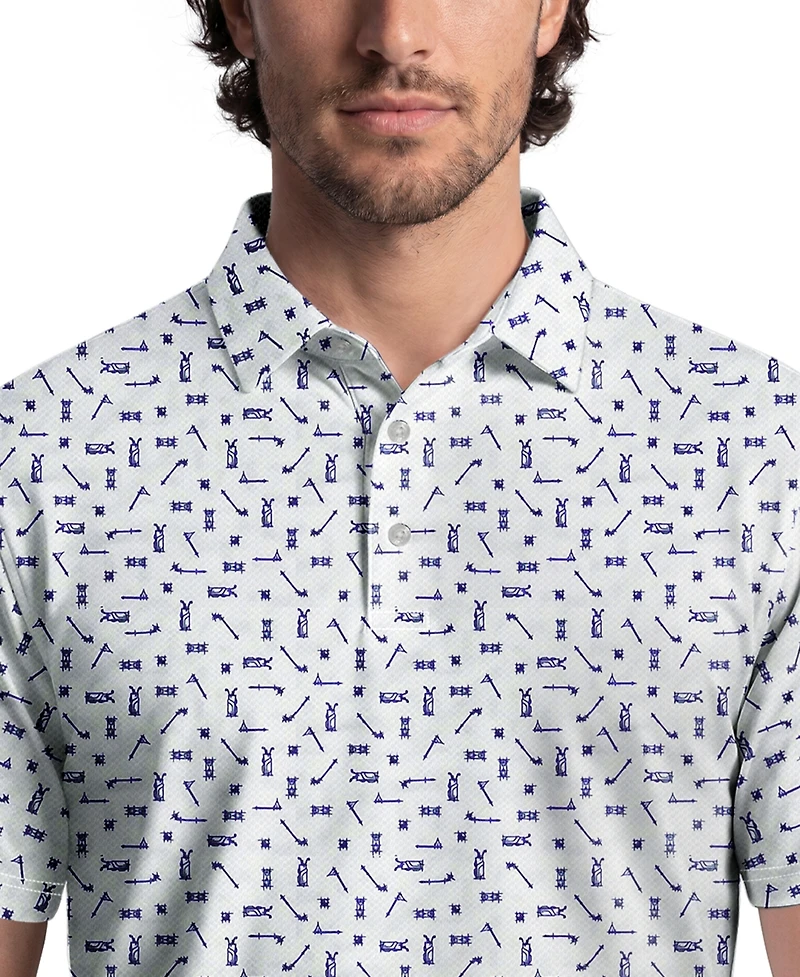 Pga Tour Men's Golf Sketchbook Print Classic-Fit Polo