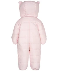S Rothschild & Co Baby Girls' Embroidered Cat Hooded One-Piece Snowsuit