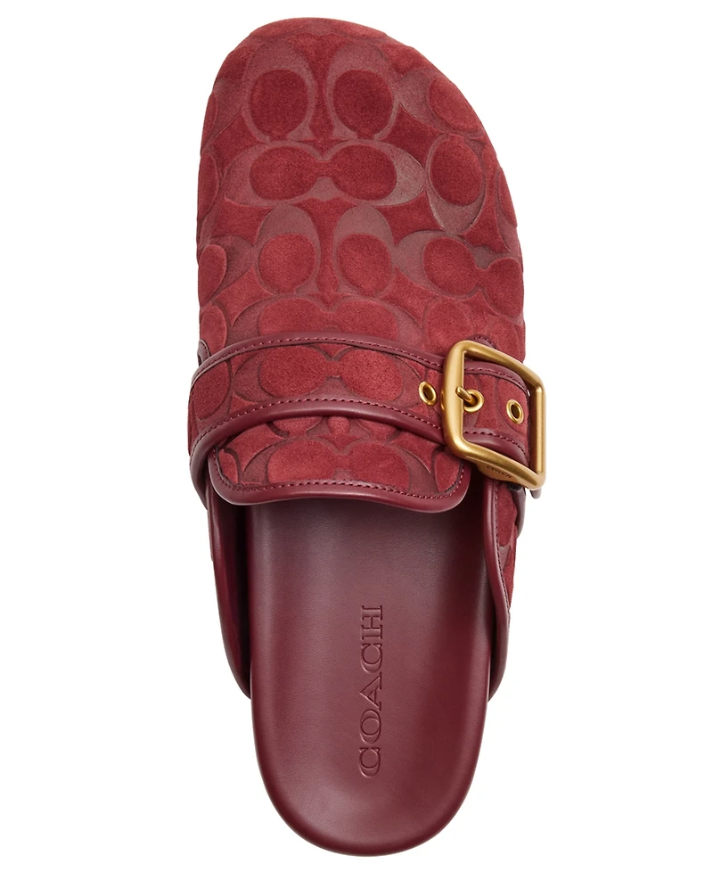 Coach Women's Signature Jacquard Round Toe Archival Buckle Clogs
