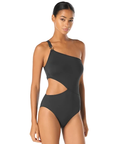 Michael Kors Women's One-Shoulder Cutout One-Piece Swimsuit