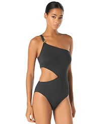 Michael Kors Women's One-Shoulder Cutout One-Piece Swimsuit