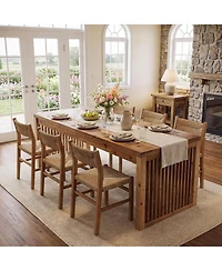 Tribesigns Dining Table for 4-6, Modern Wood Kitchen Table with Sleek Design