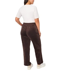 Vince Camuto Plus Velour Drawstring-Waist Straight-Leg Pants, Created for Macy's