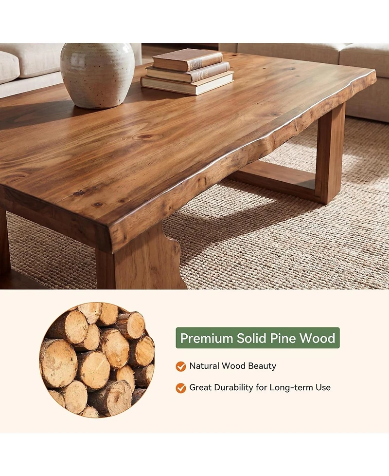 Tribesigns Coffee Center Table, Farmhouse Rectangle Tea Cocktail Table