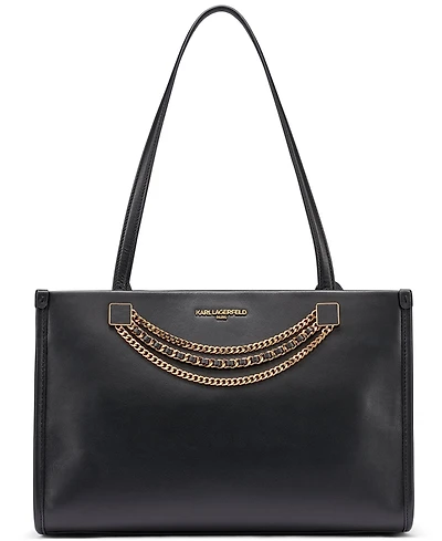 Karl Lagerfeld Paris Jade Leather Medium Shopper Tote Handbag