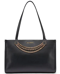 Karl Lagerfeld Paris Jade Leather Medium Shopper Tote Handbag
