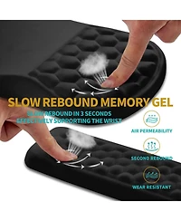 Lofree 2-in-1 Memory Gel Ergonomic Mouse Pad and Keyboard Wrist Rest Set Compatible with Standard Keyboards Mice