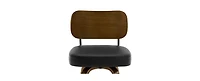 Bekrvio 26" Swivel Bar Stool, Faux Leather with Bentwood Frame and Footrest, Counter Height for Kitchen Island