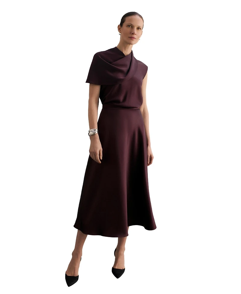 The Fold Women's Draped Midi Skirt