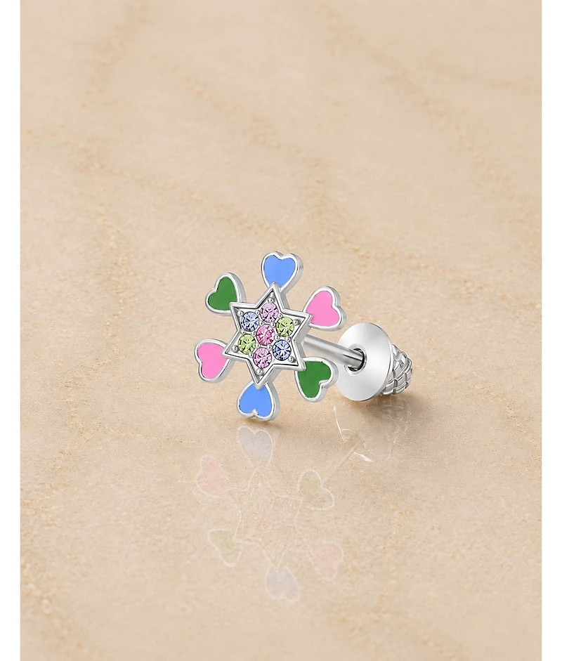 Chanteur Kids Star and Heart Hypoallergenic Earrings for Girls with Surgical Titanium Screwbacks