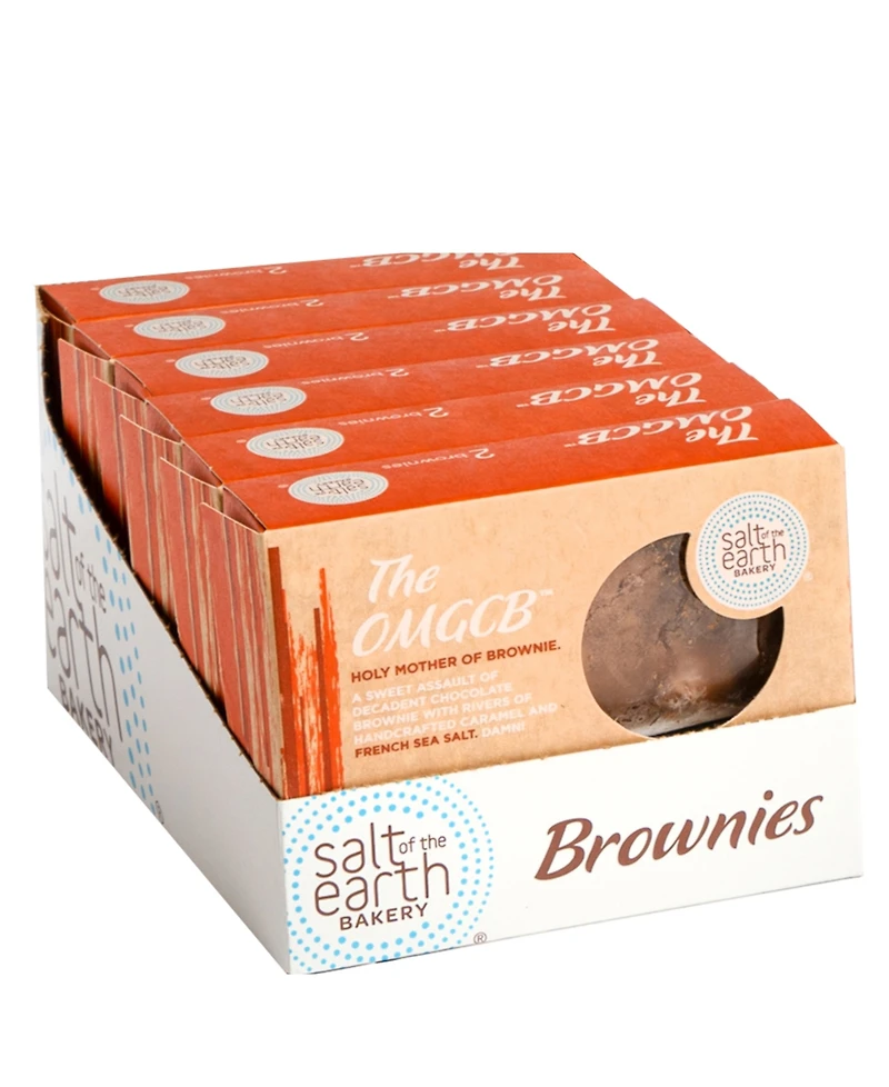 Salt of the Earth Bakery Fresh Baked Fudge Caramel Chocolate Brownies Gourmet Boxes, 12-Piece