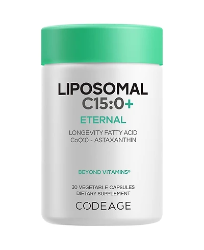 Codeage Liposomal C15:0 Plus, Pentadecanoic Acid, Coenzyme Q10, Astaxanthin, Phospholipid Complex, 30 Count