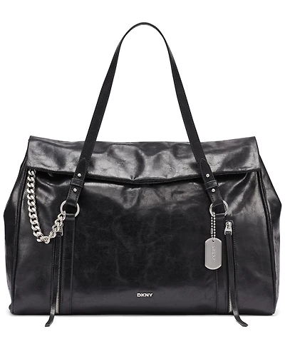 Dkny Skye Large Faux Leather Snap Closure Satchel