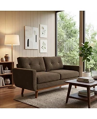 Streamdale Furniture 65" Modern Minimalist 2-Seater Sofa with Nubby Upholstery and Wood Legs
