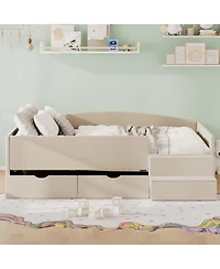 Streamdale Furniture Full Size Upholstered Daybed Frame with 2 Storage Drawers