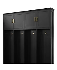 Streamdale Furniture Farmhouse Entryway Hall Tree with Coat Hooks, Cabinets
