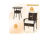Boyel Living Patio Furniture Set Pe Rattan Wicker Chairs with Tempered Glass Top Table