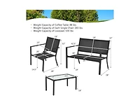 Boyel Living 4-piece Patio Furniture Set Sofa Coffee Table Steel Frame Garden