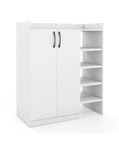Sugift Shoe Storage Cabinet for Entryway with 2 Doors and Adjustable Inner Shelves