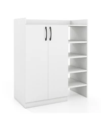 Sugift Shoe Storage Cabinet for Entryway with 2 Doors and Adjustable Inner Shelves