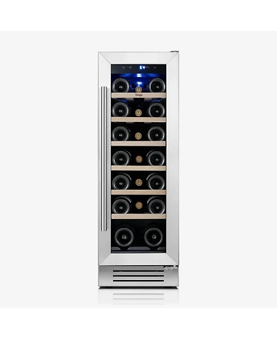 Yeego 12 Inch Wine Cooler 20 Bottle, Built-in/Freestanding Glass Door Fridge 40-65degree(s)F,For White,Red,Champagne With 3 Led Lights