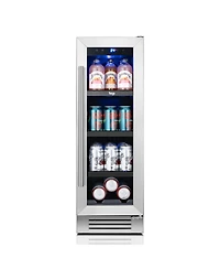 Yeego 12 Inch Beverage Refrigerator Hold 60-80 Cans,Soda,Beer,Drink Mini Fridge 34degree(s)F-54degree(s)F Drink Cooler Home,Bar Freestanding/Built-in