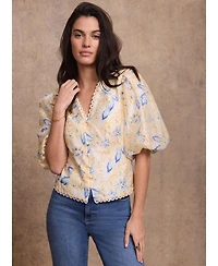 Mint Velvet Women's Floral Puff Sleeve Blouse