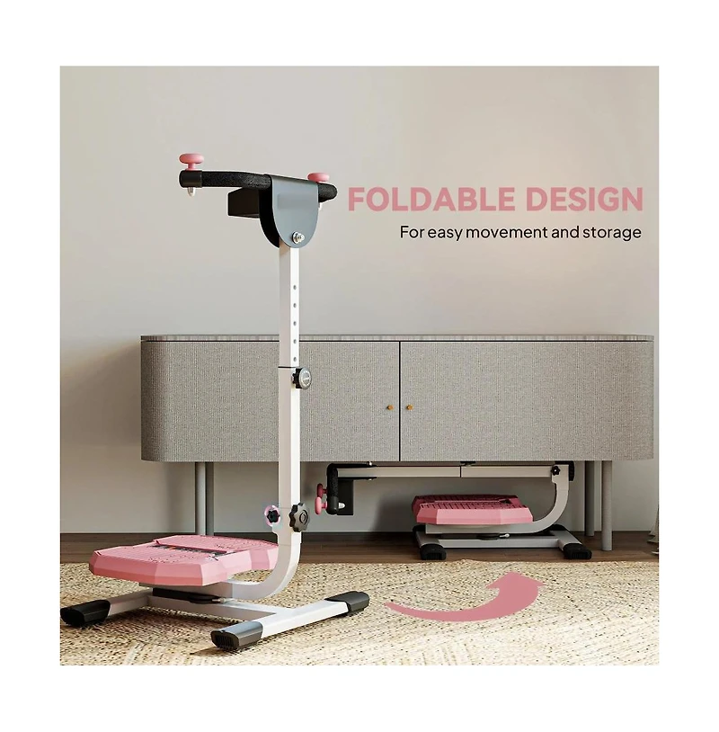Sevorley Twist Waist Exercise Machine with Adjustable Handlebar, Lcd Monitor, Foldable Frame