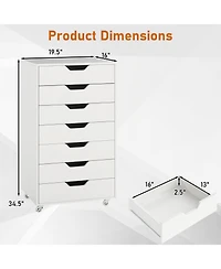 Mecale 7-Drawer Mobile Storage Chest with Wheels