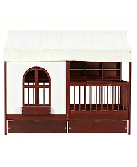 Streamdale Furniture Twin House Bed with Drawers, Led Bookshelf