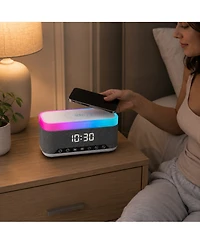 Pursonic All-in-One Alarm Clock with Bluetooth Speaker, Fm Radio & Qi Wireless Charging – Your Complete Nightstand Companion