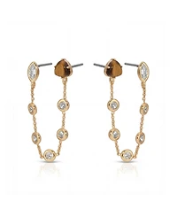 Ettika 18k Gold-Plated Double Piercing Tiger's Eye Earrings