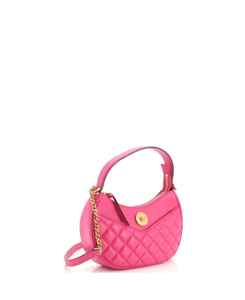 Pre-Owned Versace Medusa Half Moon Bag Quilted Leather