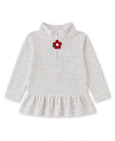 Florence Eiseman Girls' 4-16 Half-Zip Velour Tunic Sweatshirt