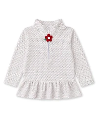 Florence Eiseman Girls' 4-16 Half-Zip Velour Tunic Sweatshirt
