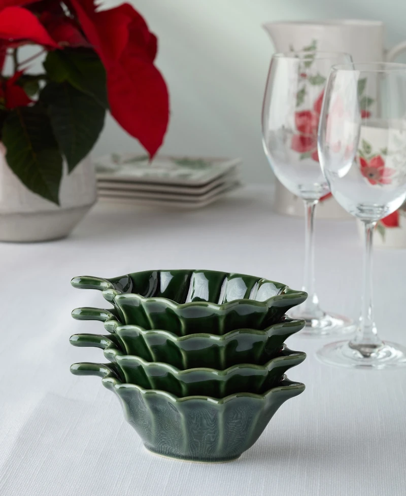 Certified International Festive Blooms Holly Bowls, Set of 4