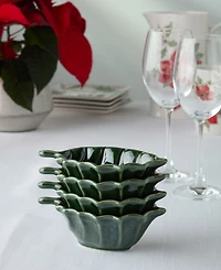 Certified International Festive Blooms Holly Bowls, Set of 4