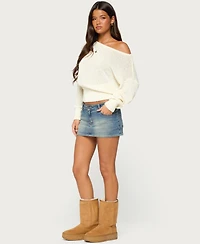 Edikted Women's Parra Off-the-Shoulder Long-Sleeve Textured-Knit Sweater