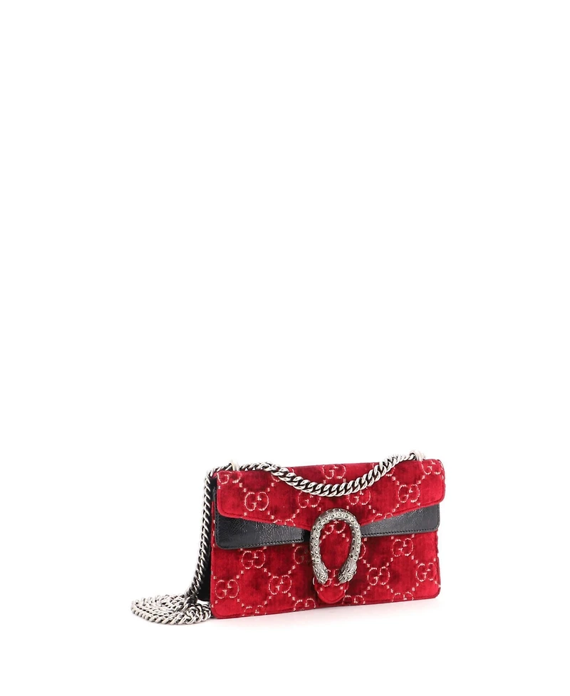 Pre-Owned Gucci Mini Dionysus Bag Gg Velvet