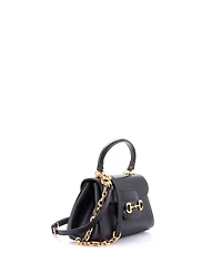 Pre-Owned Gucci Mini Horsebit 1955 Top Handle Flap Bag Leather