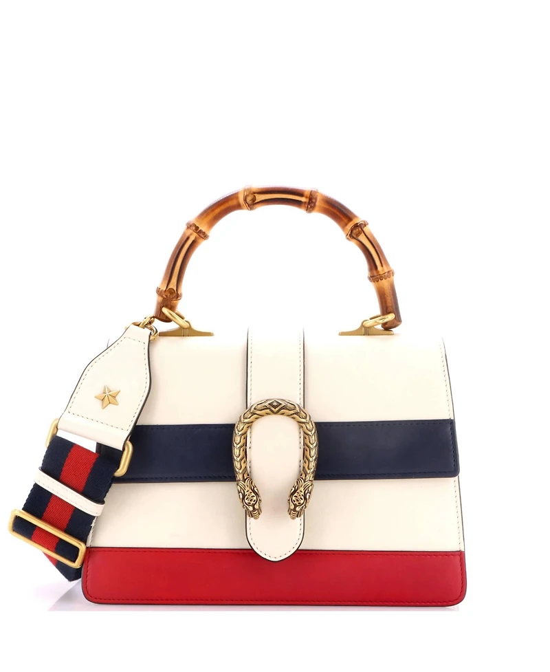 Pre-Owned Gucci Medium Dionysus Bamboo Top Handle Bag Colorblock Leather