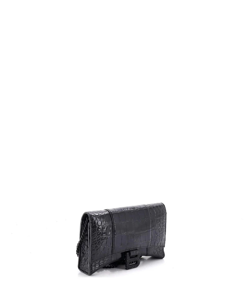 Pre-Owned Balenciaga Hourglass Chain Wallet Embossed Leather