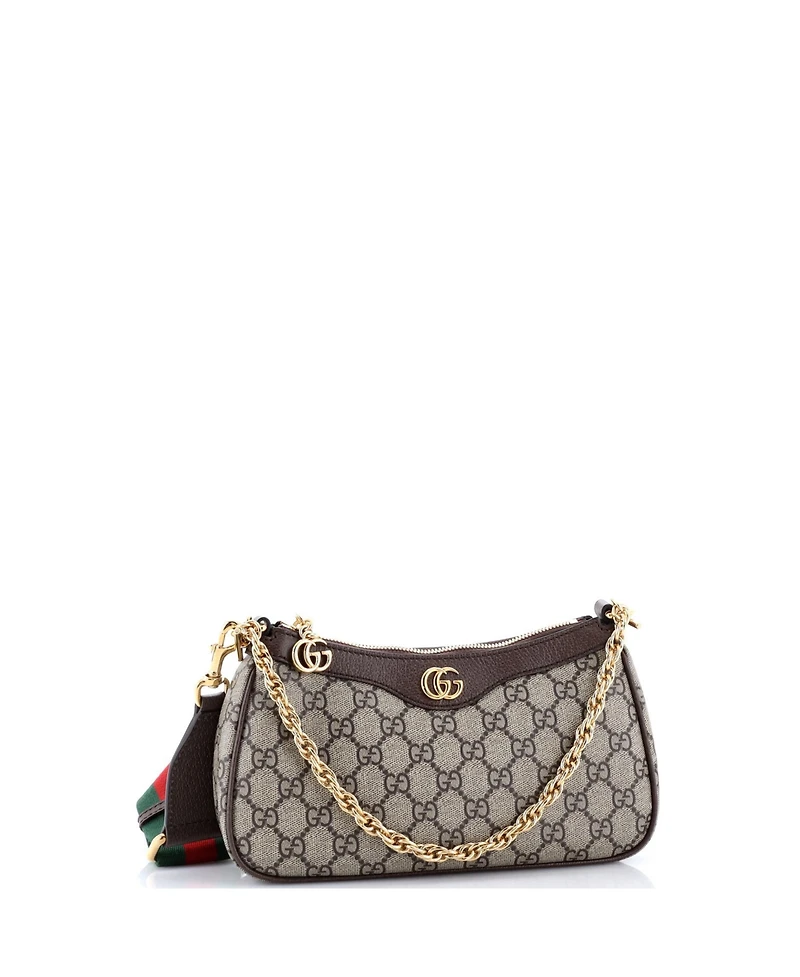 Pre-Owned Gucci Small Ophidia Charm Shoulder Bag Gg Coated Canvas