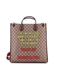 Pre-Owned Gucci Large Interlocking G Patch Convertible Tote Printed Gg Coated Canvas