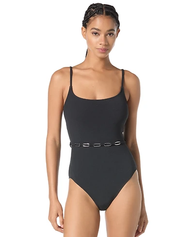 Michael Kors Women's Chain Belt One-Piece Swimsuit