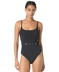 Michael Kors Women's Chain Belt One-Piece Swimsuit