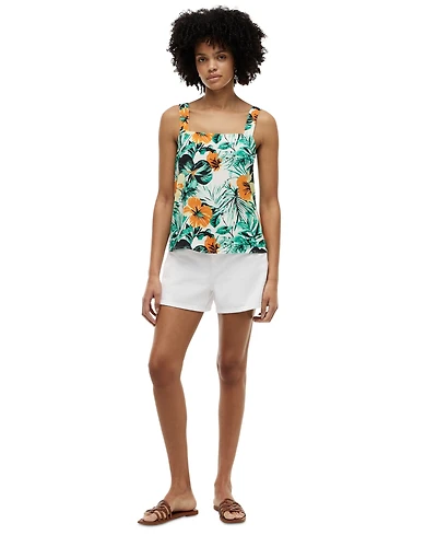 Tommy Hilfiger Women's Printed Sleeveless Square Neck Blouse