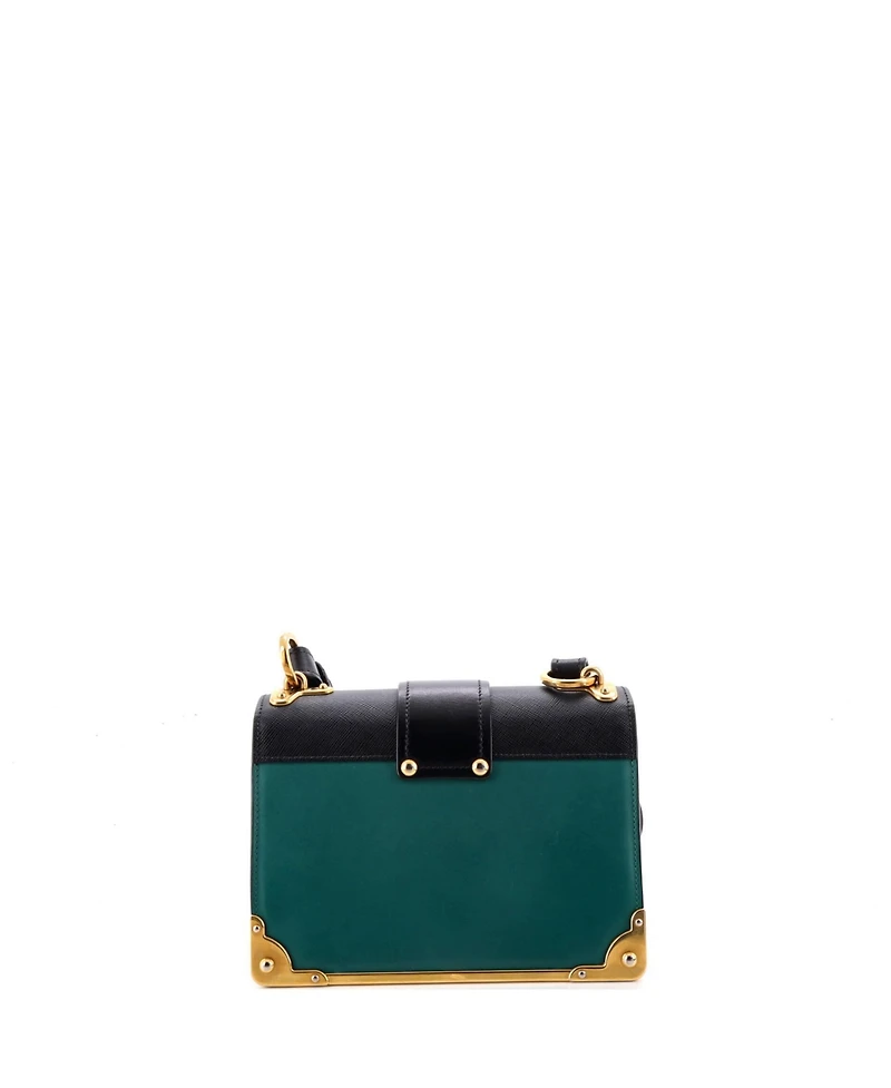 Pre-Owned Prada Small Cahier Crossbody Bag Leather and Saffiano Leather